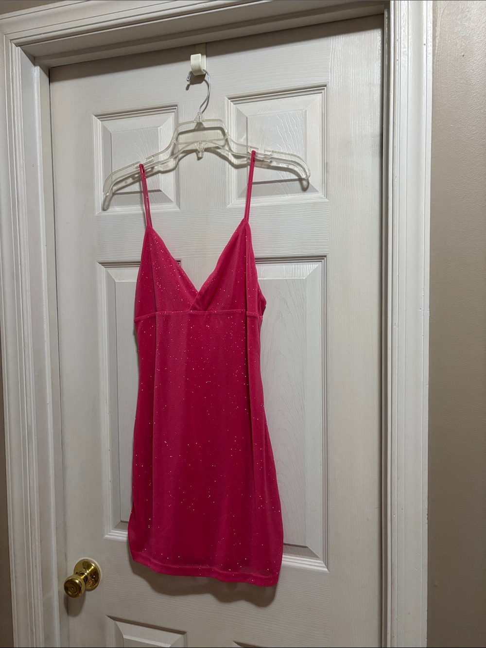 superdown Hot Pink Sparkle Slip Dress